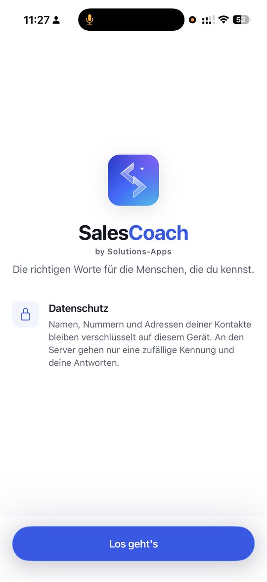 Startbildschirm mit Datenschutzhinweis